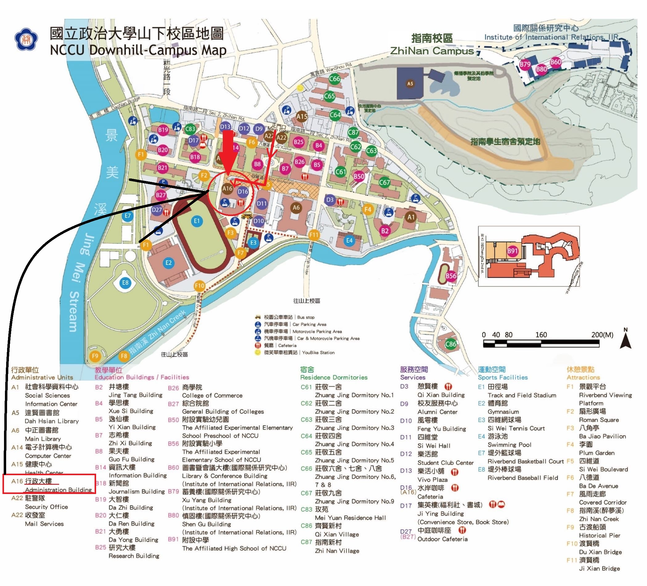 Downhill campus map